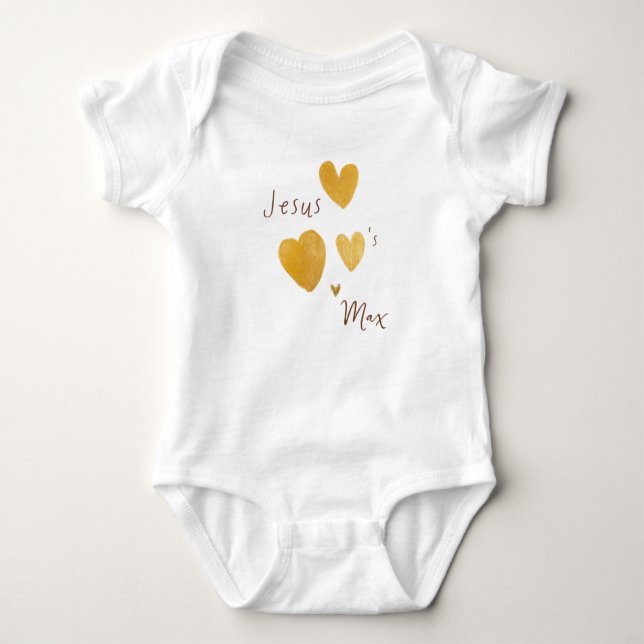 Jesus loves Custom Name Baby One-Piece Bodysuit (Front)