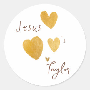 Jesus loves Custom Name Stickers personalised