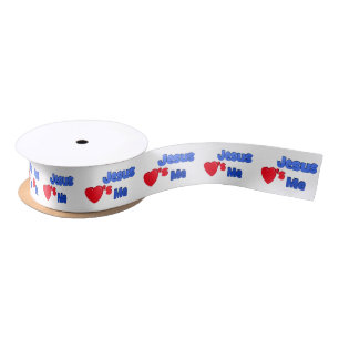 Jesus Loves Me Adorable Christian Ribbon Satin Ribbon