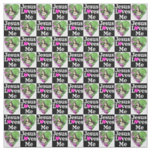 JESUS LOVES ME AND I LOVE JESUS CHRISTIAN FABRIC