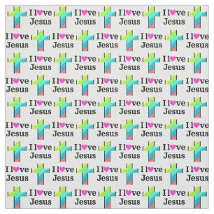 JESUS LOVES ME AND I LOVE JESUS FABRIC