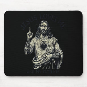 Jesus Loves Me And My Tattoos Christian Tattooed T Mouse Pad
