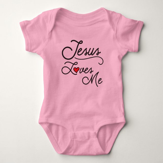 Jesus Loves Me Baby Shirt with Heart (Front)