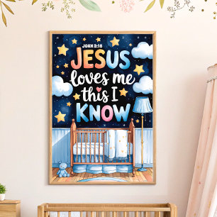 Jesus Loves Me Boho Christian Nursery Wall Art