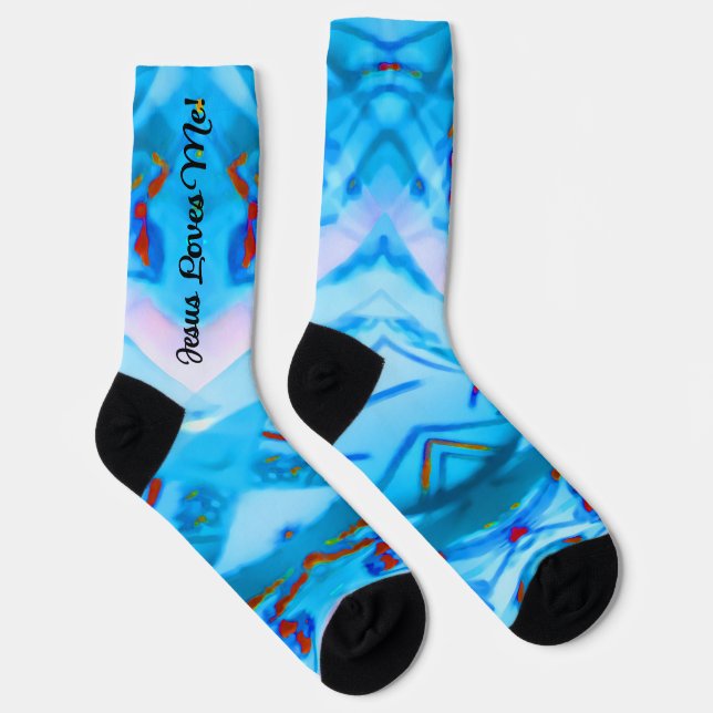 Jesus Loves Me Bold Coloured Socks (Right)