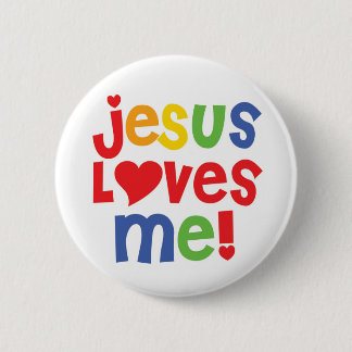 Jesus Loves Me button (customisable)