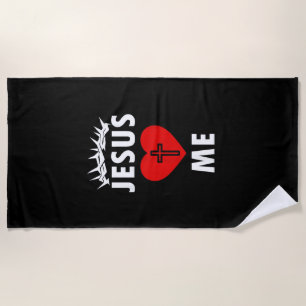 Jesus Loves ME Christen Religious Beach Towel