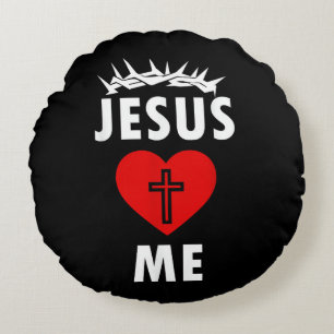 Jesus Loves ME Christen Religious Round Cushion