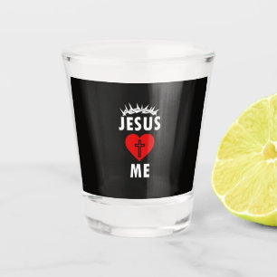 Jesus Loves ME Christen Religious Shot Glass