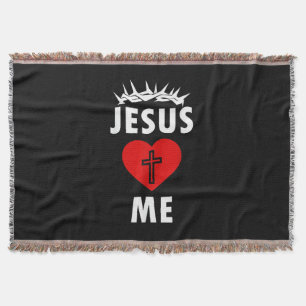 Jesus Loves ME Christen Religious Throw Blanket