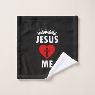 Jesus Loves ME Christen Religious Wash Cloth