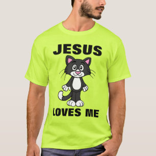 JESUS LOVES ME CHRISTIAN CAT T-SHIRTS