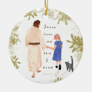 Jesus Loves Me Christmas Ceramic Ornamenrt Ceramic Ornament