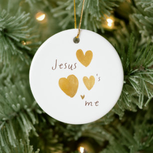 Jesus loves me. Christmas ornament. modern Ceramic Ornament