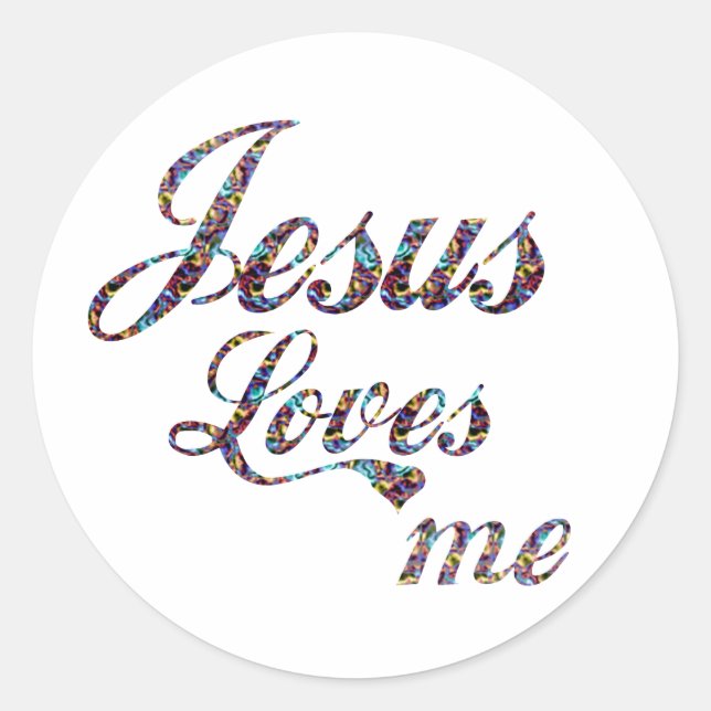 Jesus Loves me Classic Round Sticker (Front)