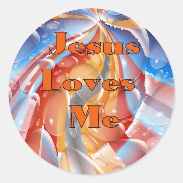 Jesus Loves Me Classic Round Sticker (Front)