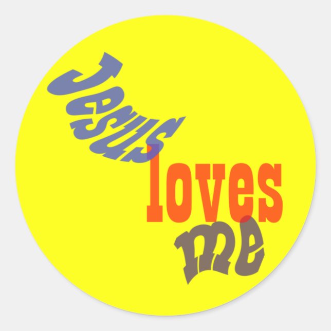 Jesus Loves Me Classic Round Sticker (Front)