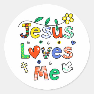Jesus Loves Me Classic Round Sticker