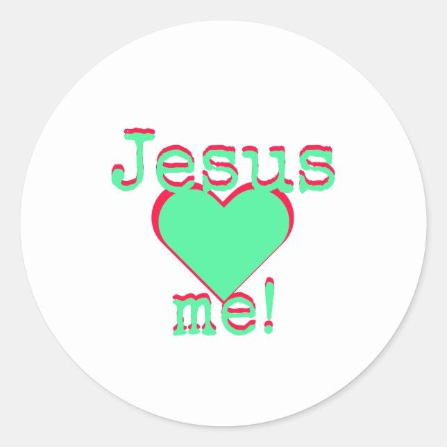 Jesus loves me classic round sticker (Front)