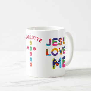 Jesus Loves Me Colourful Customisable Coffee Mug