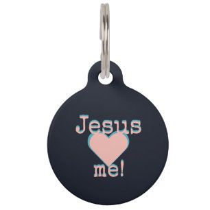 Jesus loves me  – Dog Collar – Hundehalsband neon Pet Tag