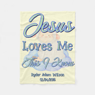 Jesus Loves Me Fleece Baby Blanket