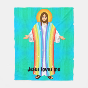 Jesus loves me fleece blanket