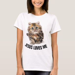 JESUS LOVES ME KITTEN CAT, Christian T-shirts
