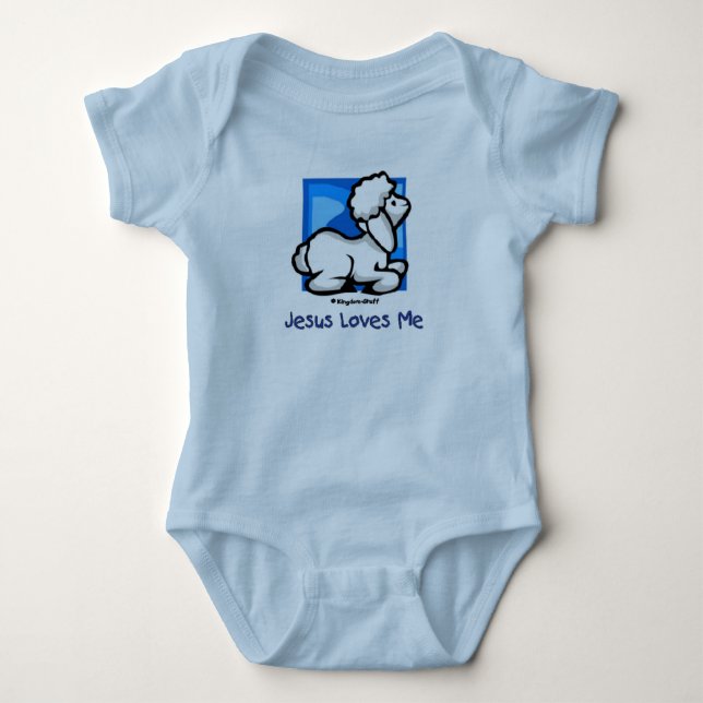 Jesus Loves Me Lamb Baby Bodysuit (Front)
