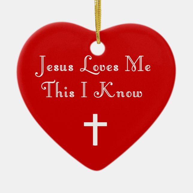 JESUS LOVES ME-ORNAMENT CERAMIC ORNAMENT (Front)