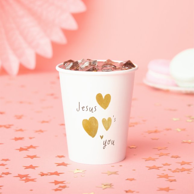 Jesus loves me Paper Cups modern (Insitu)