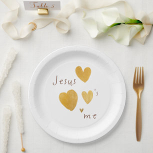 Jesus loves me. Paper Plates. modern  Plate