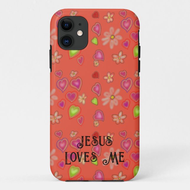 “Jesus Loves Me" Peach  Case-Mate iPhone Case (Back)