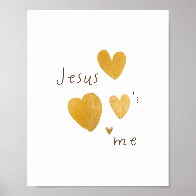 Jesus loves me Prints Posters digital hearts (Front)