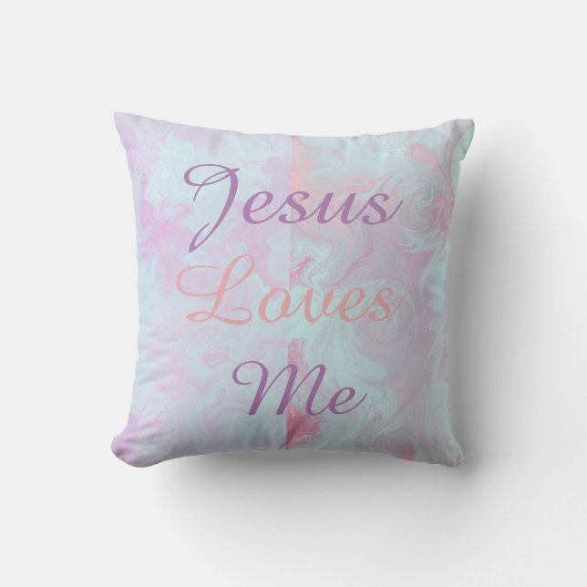Jesus Loves Me Reversible Pillow (Front)