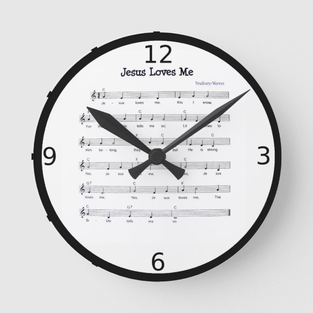 JESUS LOVES ME ROUND CLOCK (Front)