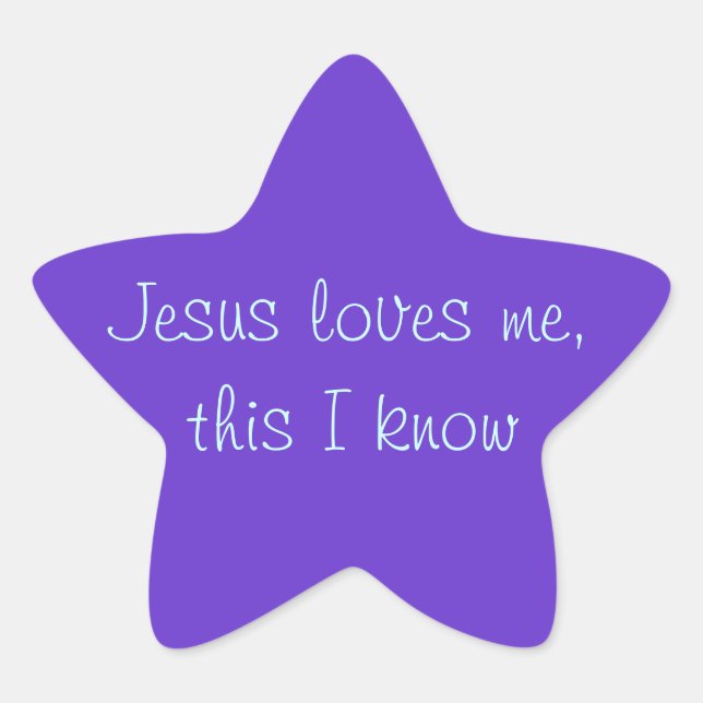 Jesus Loves Me Star Sticker (Front)