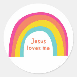 Jesus loves me Stickers kids rainbow
