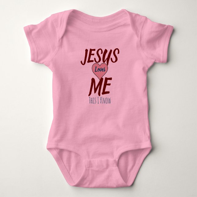 Jesus Loves Me This I Know Baby Bodysuit (Front)