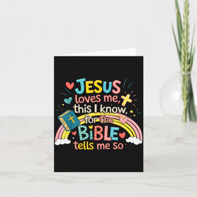 Jesus Loves Me This I Know Boys Kids Toddler Jesus Card (Front)