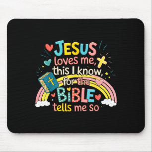 Jesus Loves Me This I Know Boys Kids Toddler Jesus Mouse Pad