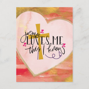 "Jesus Loves Me This I Know" Valentine's Day Postcard