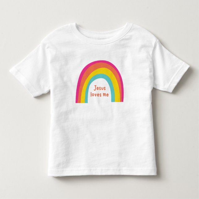 Jesus loves me toddler rainbow T-Shirt (Front)