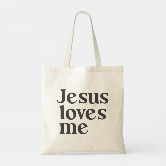 Jesus Loves Me tote Bag (Back)