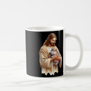 Jesus Loves Moo Deng Bouncy Pig Cute Ba Coffee Mug