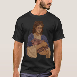 Jesus Loves Moo Deng Bouncy Pig Cute Baby Hippo T-Shirt
