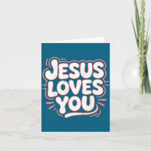 Jesus Loves Pink Christian Toddler Illustration Card