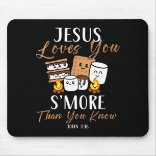 Jesus loves s'more christian church camper camping mouse pad