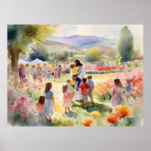Jesus Loves The Children Poster