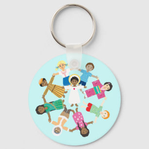 Jesus loves the little children key ring